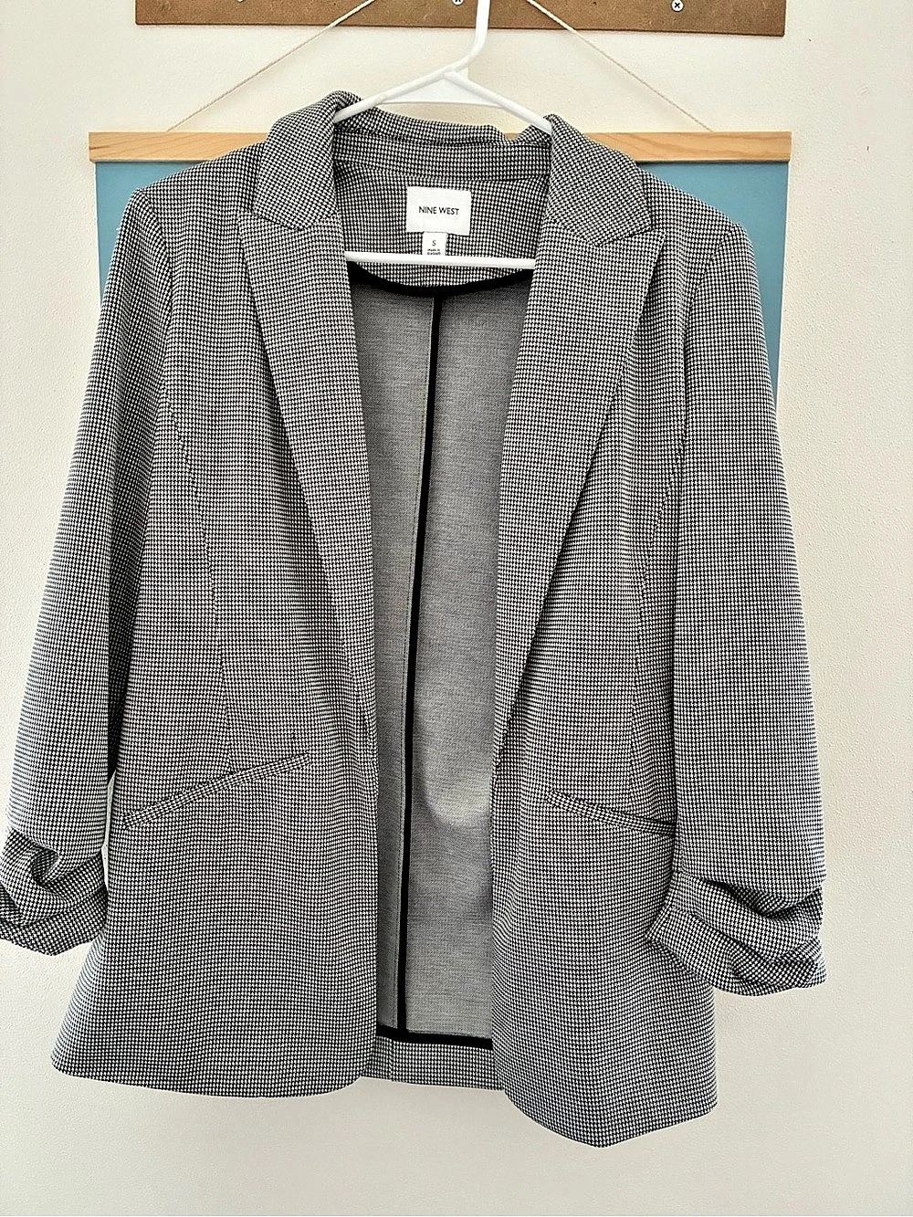 H&M Houndstooth Blazer in Black & White Like New